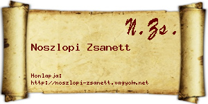 Noszlopi Zsanett névjegykártya